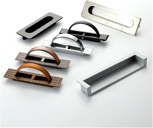 Cabinet Drawer Handle Secret Door Handle Zinc Alloy Embedded Pull Cover Base Cabinet Handle Black Bronze Furniture Handle Hardware(Black) in Saudi Arabia
