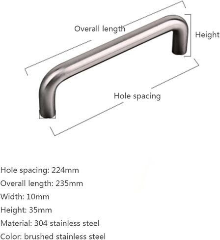 Cabinet Drawer Handle Modern Minimalist Wardrobe Door Handle 304 Stainless Steel Black Cabinet Single Hole Drawer Small Handle Drawer Handle(SS304 Brushed 224mm) in Saudi Arabia