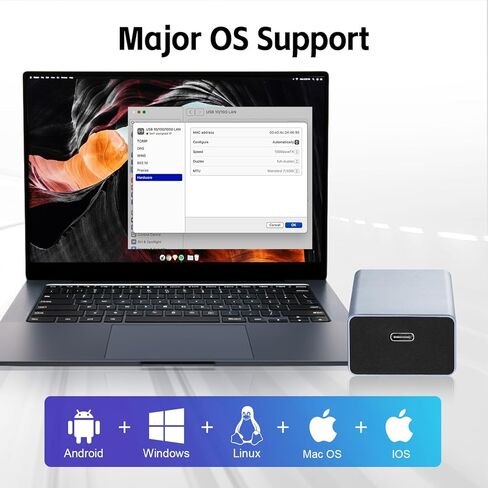 محول MokerLink Gigabit PoE إلى Type-C، مخرج USB C 5V/3A أو 9V/2.22A مع إيثرنت 1000M، IEEE802.3af/at 10/100/1000Mbps PoE in، شحن PD وشبكة سلكية للكمبيوتر اللوحي/الهاتف الذكي/الكمبيوتر المحمول in Kuwait