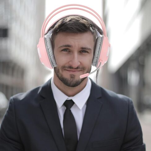 Wired Pink Ax120 Gaming Headset PC Stereo Head-Mounted Headphones Closed-Back Design for Home and Computer Use in Saudi Arabia
