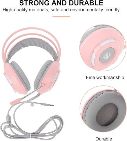 Wired Pink Ax120 Gaming Headset PC Stereo Head-Mounted Headphones Closed-Back Design for Home and Computer Use in Saudi Arabia