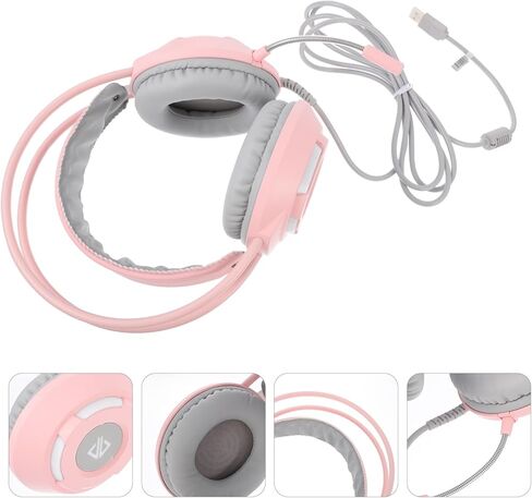 Wired Pink Ax120 Gaming Headset PC Stereo Head-Mounted Headphones Closed-Back Design for Home and Computer Use in Saudi Arabia