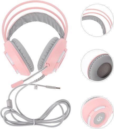 Wired Pink Ax120 Gaming Headset PC Stereo Head-Mounted Headphones Closed-Back Design for Home and Computer Use in Saudi Arabia