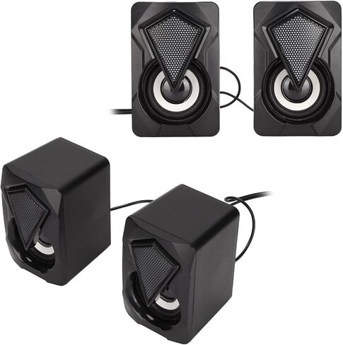 مكبر صوت X2 صغير لسطح المكتب، مصابيح LED ملونة RGB ومكبرات صوت محمولة تعمل بمنفذ USB مع مدخل Aux 3.5 مم، لأجهزة الكمبيوتر المحمول والكمبيوتر اللوحي والألعاب المنزلية والمكتب in Kuwait