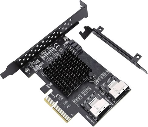 بطاقة Jectse PCIe إلى بطاقة ATA التسلسلية، بطاقة توسيع 9 منافذ بسرعة 6 جيجابت في الثانية مع 2 SFF8087 MiniSAS إلى 8 منافذ، للكمبيوتر المكتبي NAS 10 11 in Kuwait