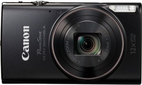حزمة كاميرا Canon PowerShot ELPH 360 HS A الرقمية (أسود) + حزمة الملحقات التي تتضمن بطاقة Sandisk Extreme Micro Card سعة 128 جيجابايت، وقبضة، وحقيبة، وحزمة برامج تحرير الصور/الفيديو (16 عنصرًا) in Saudi Arabia