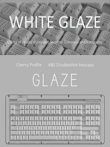 غطاء مفاتيح Domikey Glaze Cherry Profile abs doubleshot بإضاءة خلفية للوحة المفاتيح mx Poker 87 104 xd64 xd68 BM60 BM65 BM68 BM80 للوحة المفاتيح ez63 made68 wooting 60he 80he (Domikey Glaze Keycap Base x1) in Kuwait