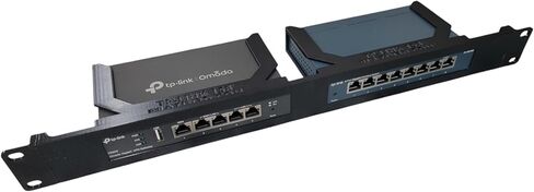 Network Rack Mount, 19 inch 1U, for TP-Link ER605 V2 VPN Router and TP-Link TL-SG108PE 8-Port Gigabit Easy Smart Switch 158MM (Black) in Saudi Arabia