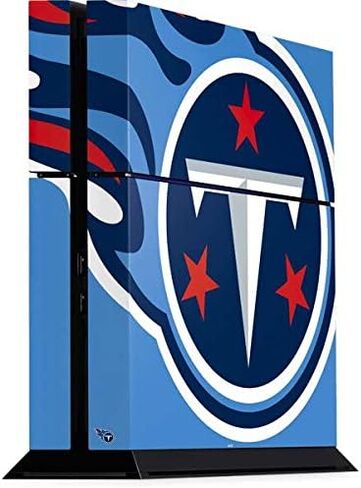 ملصق Skinit المخصص للألعاب متوافق مع وحدة تحكم PS4 - تصميم شعار كبير مرخص رسميًا من NFL Tennessee Titans in Saudi Arabia