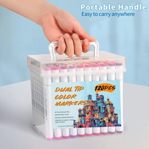 80 PCS Colors Dual Tip Marker Pens Set Art Markers, Highlighter Pens for Drawing,Coloring and Highlighting in Saudi Arabia