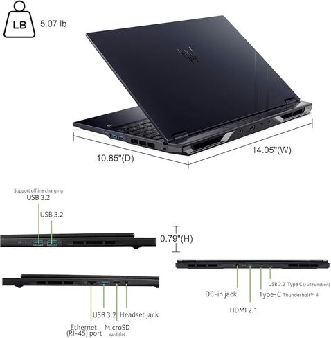acer Predator Helios Neo 16" AI Gaming Laptop, Intel Core Ultra 9 275HX, NVIDIA GeForce RTX 5070 Ti (Up to 992 AI Tops), 2560×1600 240Hz, 32GB DDR5 2TB SSD, Windows 11, w/Mouse pad in Saudi Arabia