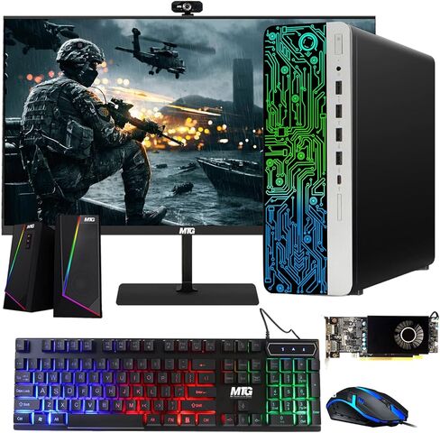 كمبيوتر مكتبي HP G3 للألعاب، Intel Core i5 الجيل السادس، AMD RX 550 Graphics، ذاكرة وصول عشوائي 32 جيجابايت، 1 تيرابايت SSD، شاشة MTG جديدة 27 بوصة، ماوس لوحة مفاتيح RGB، مكبر صوت، كاميرا ويب، واي فاي، Windows 11 (متجدد) in Kuwait