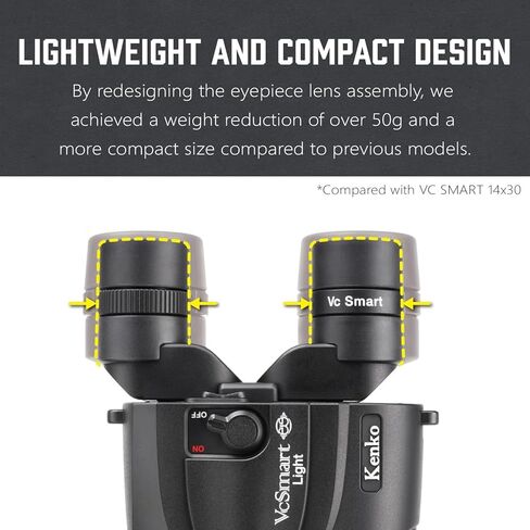 Kenko Image stabilized Binoculars Vc Smart 14x30 Light, Roof Prism, Continuous Use 28 Hours, for Outdoor, Hunting, 017418 in Saudi Arabia