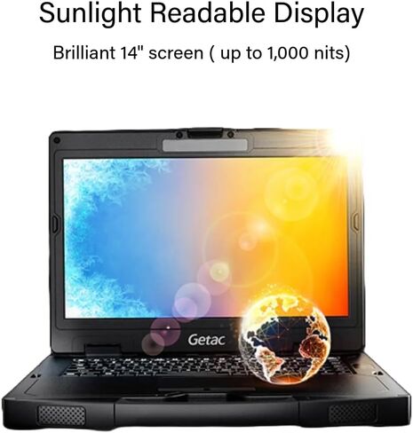 كمبيوتر محمول Getac S410 G5 شبه متين، Intel Core i5-13th Gen، شاشة 14 بوصة FHD قابلة للقراءة في ضوء الشمس، بدون لمس، كاميرا ويب، ذاكرة وصول عشوائي 16 جيجابايت، 256 جيجابايت SSD، Windows 11 Pro in Kuwait