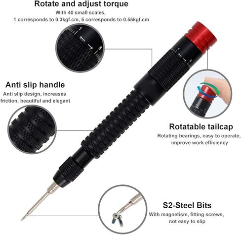 مجموعة الالتواء Yunseity، 0.3-0.55kgf.cm قابلة للتعديل مع لقم H4mmx40mm، أداة متعددة لأجهزة الكمبيوتر المكتبية وأجهزة الكمبيوتر المحمولة والهواتف الذكية والكاميرات in Saudi Arabia