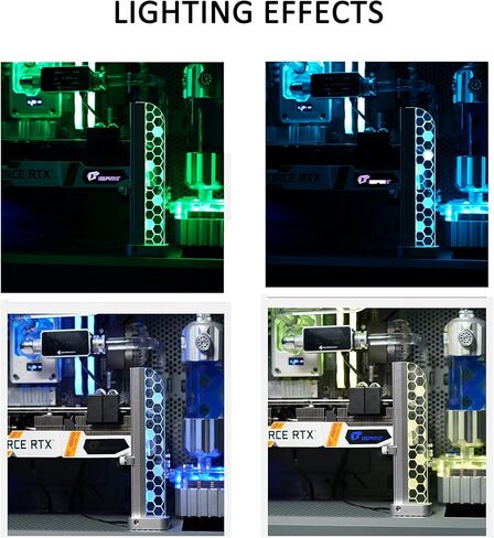 PANO-MOUNTS 5V 3-Pin ARGB Addressable RGB GPU Support Bracket Silver - Sliding Adjustable Height Magnetic Base with Acrylic for Graphics and Video Cards in Saudi Arabia