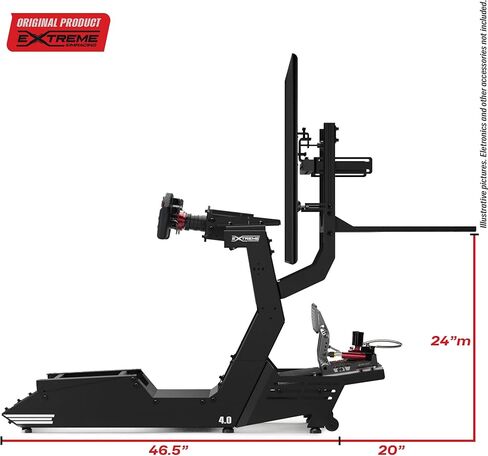 جهاز الكمبيوتر/وحدة التحكم Extreme Simracing 4.0 - منصة خلفية شديدة التحمل للهيكل 4.0 | يناسب أجهزة الكمبيوتر ووحدات التحكم ذات البرج الكامل | إدارة الكابلات | قاعدة من الفولاذ المقوى (تدعم ما يصل إلى 66 رطلاً) in Kuwait