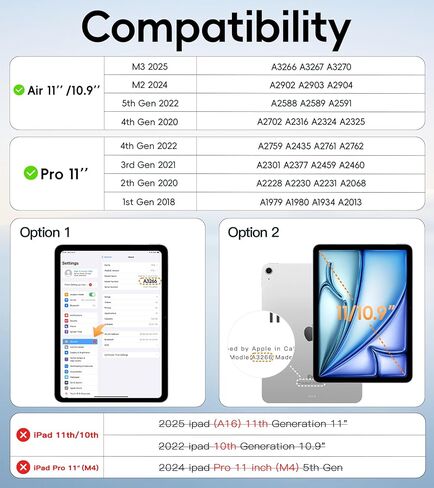 BATYUE Case for iPad Air 11 Inch M3/M2 (2025/2024), Air 5th/4th 10.9 Inch (2022/2020), Pro 11" 4th/3rd/2nd/1st, Shockproof Cover with 360 Rotating Stand, Pencil Holder, Shoulder Strap, Starlight in Saudi Arabia