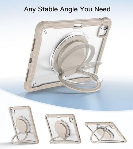BATYUE Case for iPad Air 11 Inch M3/M2 (2025/2024), Air 5th/4th 10.9 Inch (2022/2020), Pro 11" 4th/3rd/2nd/1st, Shockproof Cover with 360 Rotating Stand, Pencil Holder, Shoulder Strap, Starlight in Saudi Arabia