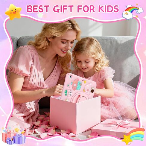 Coolden for iPad 9th Generation Case for iPad 9th/8th/7th Generation Case 10.2 Inch2021/2020/2019 Kids Girls Cute Strawberry Mushroom Soft 3D Tablet Cover with Shoulder Strap & Rotating Stand, Pink in Saudi Arabia