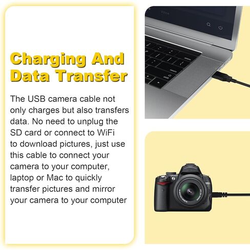 كابل USB UC-E6 متوافق مع كاميرا نيكون الرقمية D3200 D3300 D3400 D750 D5100 D5300 D7100 D7200، Coolpix B500 L340 L22 A10 P520 S3500 S3700 S6300 S6500 والمزيد (2 متر) in Kuwait