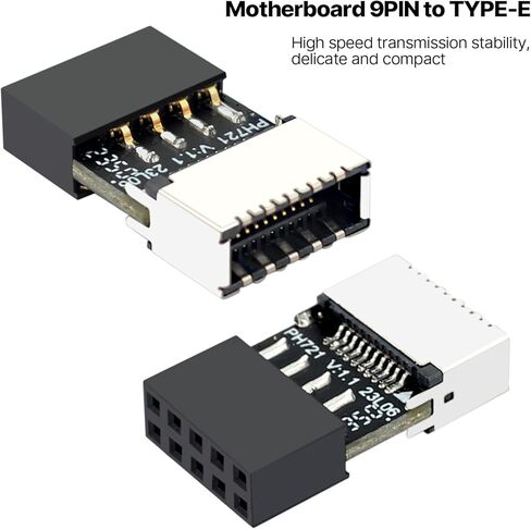 Mainboard USB2.0 9Pin to Type-E 20Pin Connector Converter USB3.2 Type-E Header Adapter in Saudi Arabia