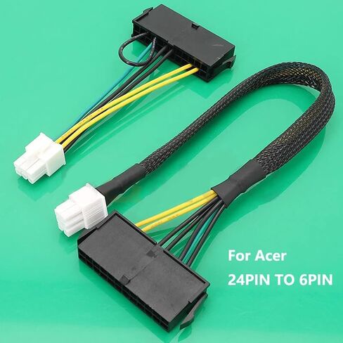 24 Pin to Motherboards 6Pin for 6Pin Mainboard Power Supply Cable Female to Male Converter Cord Wire in Saudi Arabia
