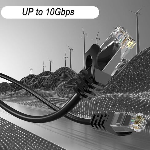 كابل إيثرنت CAT6 300FT 23AWG عالي السرعة 500 ميجا هرتز 10 جيجابت في الثانية، سرعة نقل أسرع من كابل إيثرنت Cat 5e/Cat 5. يستخدم على نطاق واسع في أجهزة الكمبيوتر وأجهزة الكمبيوتر المحمولة باللون الأسود - 300 قدم in Kuwait