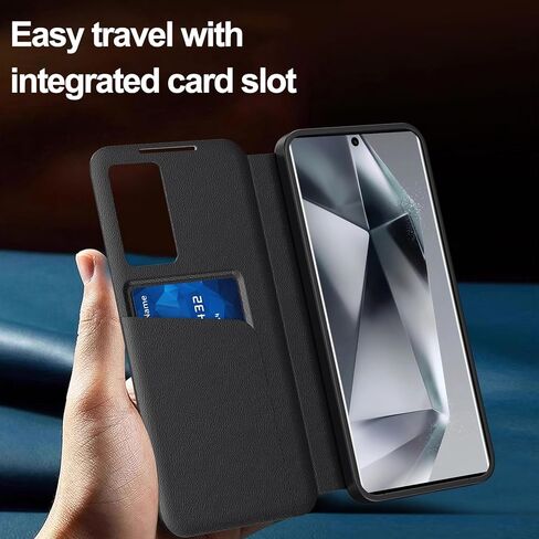 for Samsung Galaxy S24 Ultra with Smart Small Screen View, S-View Wallet Phone Case, for Samsung S24 Ultra Case Smart Window Cover, Smart Flip Leather Protective Cover for Samsung S24 Ultra 5G Case in Saudi Arabia