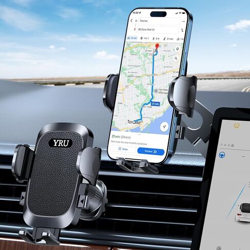 درجة عسكرية لحامل هاتف Tesla 2026، معدن شديد التحمل قابل للطي، ذراع قابل للدوران 360 درجة، 90 رطلًا أقوى شهادة وحامل سيارة حاصل على براءة اختراع، مقاوم للغاية -40 ~ 203 درجة فهرنهايت للطراز 3 Y X S Cybertruck أسود in Kuwait