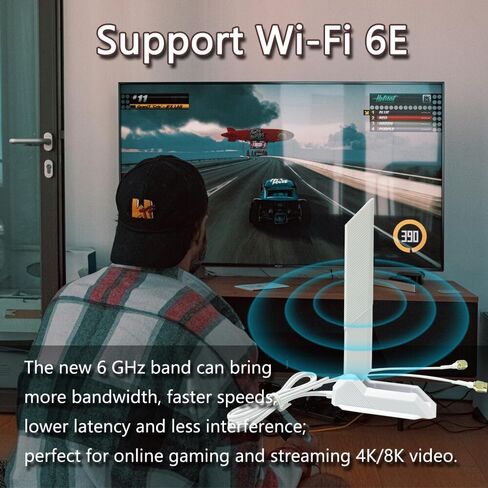 هوائي WiFi 6e 2T2R ثنائي النطاق 2.4G/5G/6G بديل لـ ASUS Prime Z790-A WiFi 6E LGA 1700(Intel13th&12th) ATX اللوحة الأم راوتر الشبكة اللاسلكية للكمبيوتر المحمول WiFi 6E هوائي أبيض in Saudi Arabia
