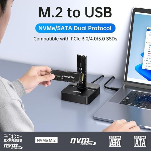 قاعدة توصيل SSK M.2 NVME وSATA SSD بسرعة 10 جيجابت في الثانية USB3.2 بفتحة واحدة in Saudi Arabia