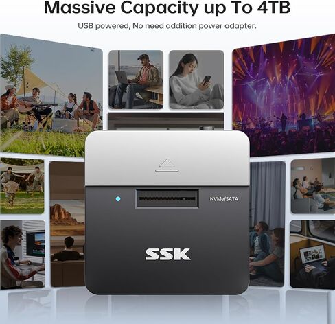 قاعدة توصيل SSK M.2 NVME وSATA SSD بسرعة 10 جيجابت في الثانية USB3.2 بفتحة واحدة in Saudi Arabia