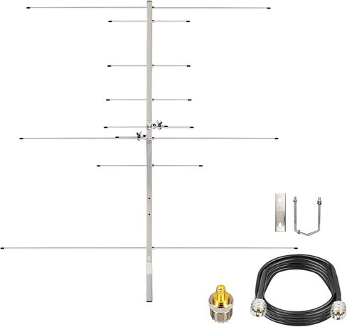 هوائي Yagi ثنائي النطاق لراديو هام: مكاسب عالية 9.5/11.5 ديسيبل لـ 2 متر/70 سم (VHF/UHF) 136-174/400-470 ميجاهرتز، هوائي قاعدة خارجي مكون من 8 عناصر للمكرر والراديو المحمول in Kuwait