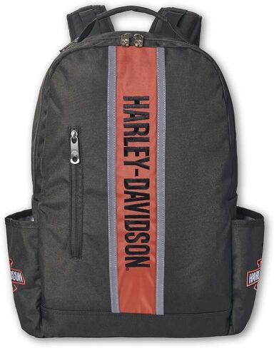 Harley-Davidson Classic Iconic H-D Sport Stripe Backpack, Rugged Polyester Black in Saudi Arabia