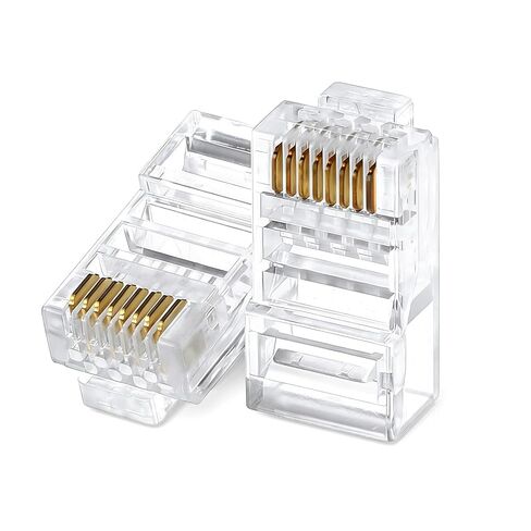 70 Pack Cat6 RJ45 Connectors, Cat6 RJ45 Ends Ethernet Cable Crimp Connectors UTP Network Plug RJ 45 Standard Connector for Solid or Stranded UTP Cable, Transparent in Saudi Arabia