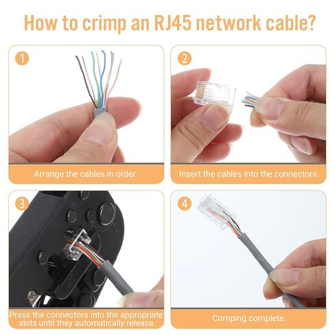 70 Pack Cat6 RJ45 Connectors, Cat6 RJ45 Ends Ethernet Cable Crimp Connectors UTP Network Plug RJ 45 Standard Connector for Solid or Stranded UTP Cable, Transparent in Saudi Arabia