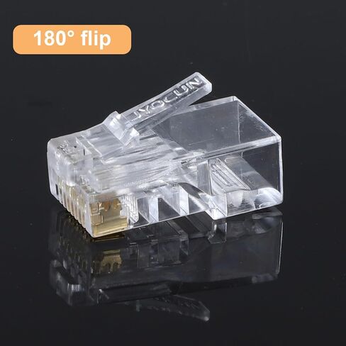 70 Pack Cat6 RJ45 Connectors, Cat6 RJ45 Ends Ethernet Cable Crimp Connectors UTP Network Plug RJ 45 Standard Connector for Solid or Stranded UTP Cable, Transparent in Saudi Arabia