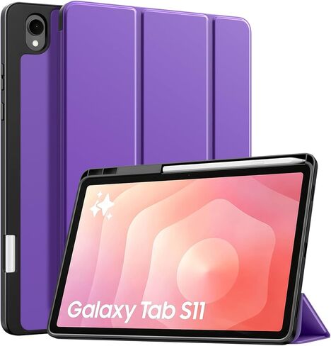 حافظة TiMOVO لهاتف Samsung Galaxy Tab S11 مقاس 11 بوصة 2025 SM-X730/X736B مع حامل قلم S، غطاء واقٍ خلفي ناعم من مادة TPU بحامل نحيف، يدعم الاستيقاظ/النوم التلقائي، أسود in Saudi Arabia