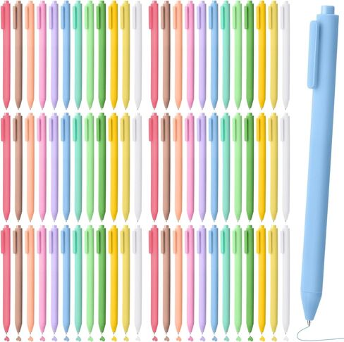 72 Pcs Colored Retractable Gel Pens Pastel 0.5mm Fine Point Cute Colorful Gel Ink Pens Quick Dry for Writing Drawing Journaling Note Taking School Office Home in Saudi Arabia