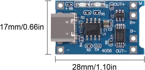 10pcs TP4056 Type-C USB 5V 1A 18650 Lithium Battery Charger Module with Dual Protection Function + 10pcs 18650 Battery Holder in Saudi Arabia