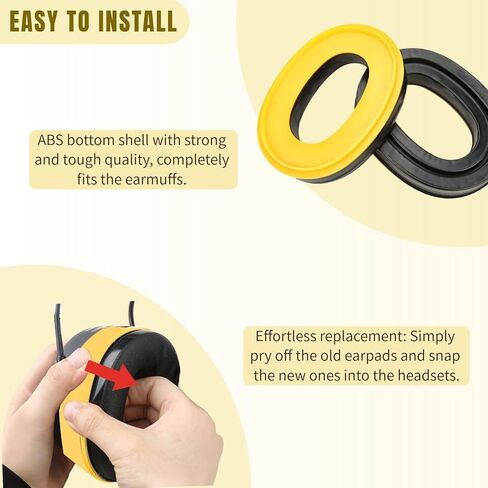Gel Earpads Replacement Fit for 3M Peltor X1A-X5A Headsets, PROHEAR 037/033, ZOHAN EM042/ 033, Peltor Tactical 100 300 500, Peltor 7004 (Snap in Type-Yellow Bottom Shell) in Saudi Arabia