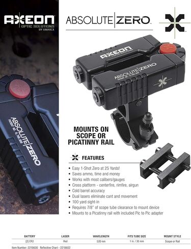 Elite Force Optics Absolute Zero Easy One-Shot Laser Rifle Zeroing Device for Rifle Scopes, Absolute Zero Device (8 x 3 x 4.5 inches) in Saudi Arabia
