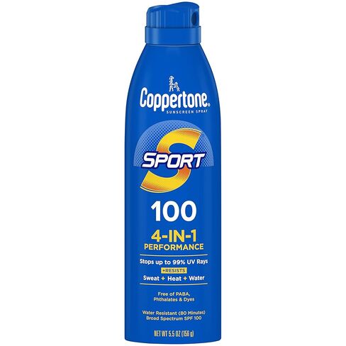 Coppertone SPORT Sunscreen Spray SPF 50, Water Resistant Spray Sunscreen, Broad Spectrum SPF 50 Sunscreen, Bulk Sunscreen Pack, 5.5 Oz Spray, Pack of 3 in Kuwait