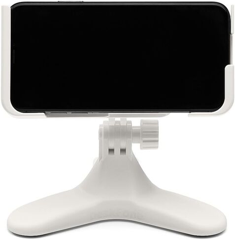 WeatherTech DeskFone Two View باللون الأبيض - حامل عالمي للهاتف الخلوي قابل للتعديل للمكتب والعداد والطاولة - تصميم حامل ثلاثي الأرجل لشحن iPhone والهواتف الذكية - مقابض بلاستيكية بيضاء in Kuwait