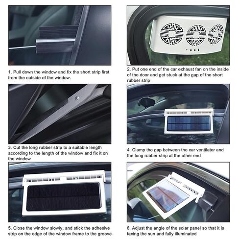 Car Cooler Front Rear Window Radiator Auto Air Vent Fan Radiator Cooling USB Charging Solar Powered Ventilator Car Window Exhaust Fan in Saudi Arabia