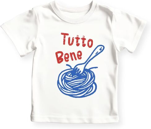 Tutto Bene Pasta Baby Bodysuit، زي عشاق المعكرونة الإيطالية للأطفال، قميص برسومات السباغيتي in Saudi Arabia