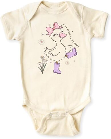 Silly Goose on the Loose Cute Baby Bodysuit Funny Goose Outfit for Kids Toddler Tee Little Goose Tshirt in Saudi Arabia