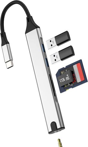 USB C Hub for IPhone 16 for IPad Pro Adapter(5in1)Multiport SD Laptop Card Reader Docking Station Dongle for Apple Macbook M4 Compatible for Samsung Thunderbolt 3.0 Accessorie Dual Type C Cable OTG 8 in Saudi Arabia
