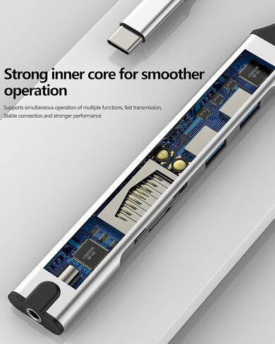 USB C Hub for IPhone 16 for IPad Pro Adapter(5in1)Multiport SD Laptop Card Reader Docking Station Dongle for Apple Macbook M4 Compatible for Samsung Thunderbolt 3.0 Accessorie Dual Type C Cable OTG 8 in Saudi Arabia